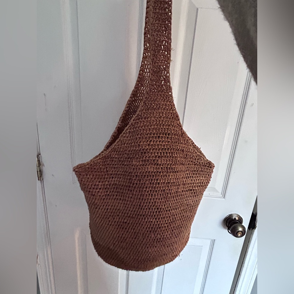 Woven Straw Tote Bag in Brown - Picture 4 of 10